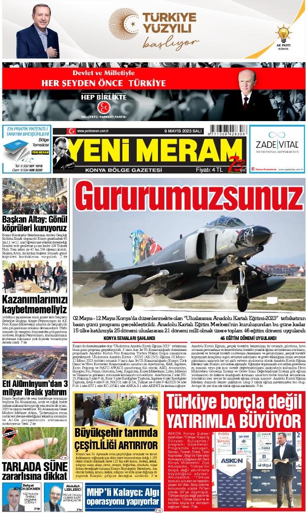 9 Mayıs 2023 Yeni Meram Gazetesi
