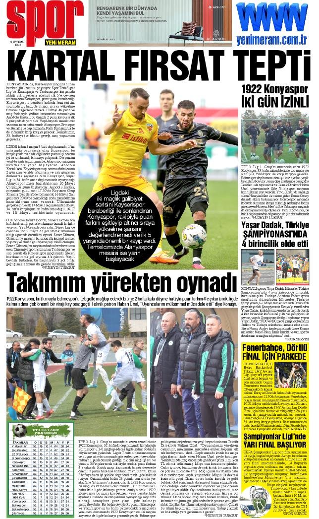 9 Mayıs 2023 Yeni Meram Gazetesi
