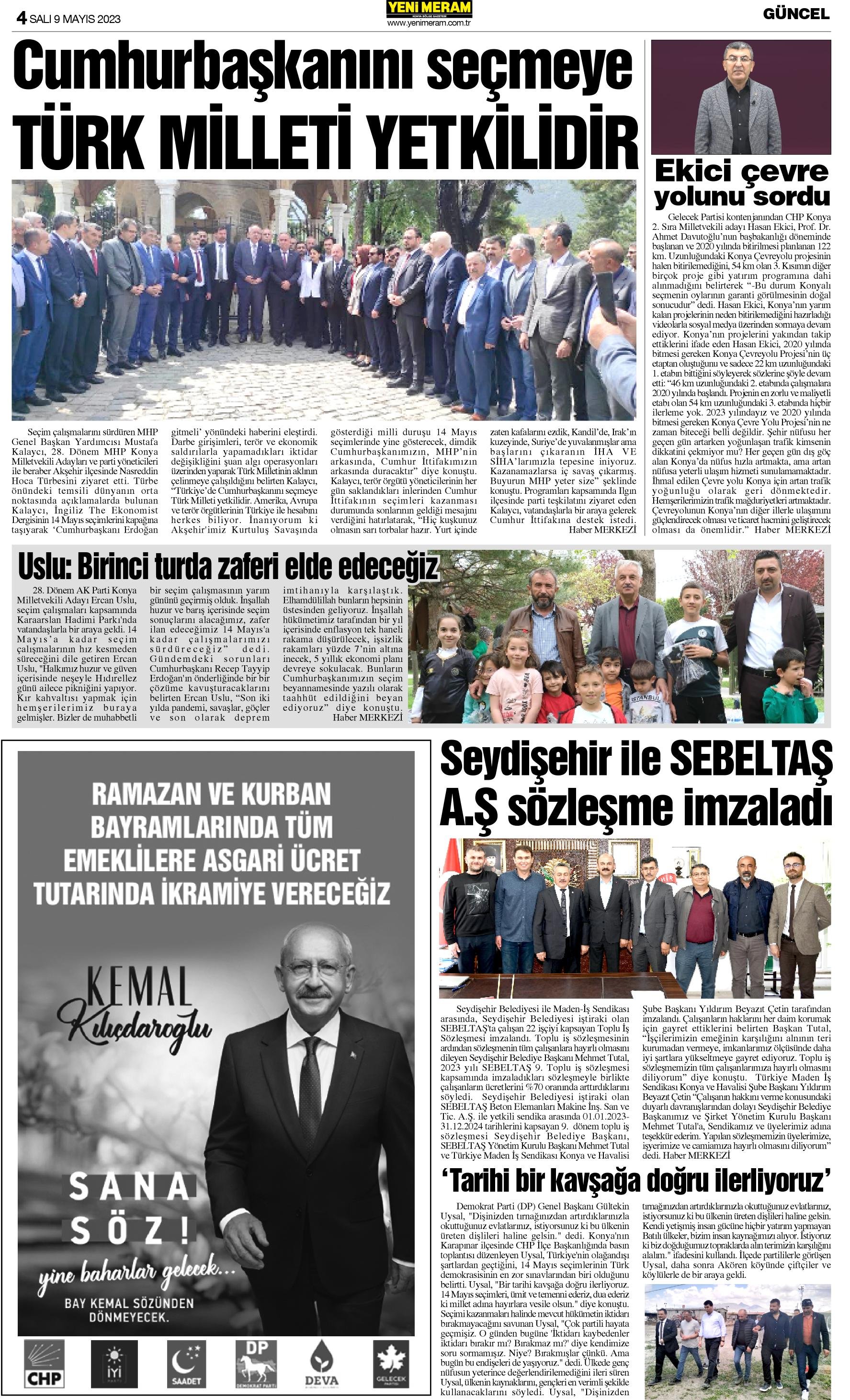 9 Mayıs 2023 Yeni Meram Gazetesi
