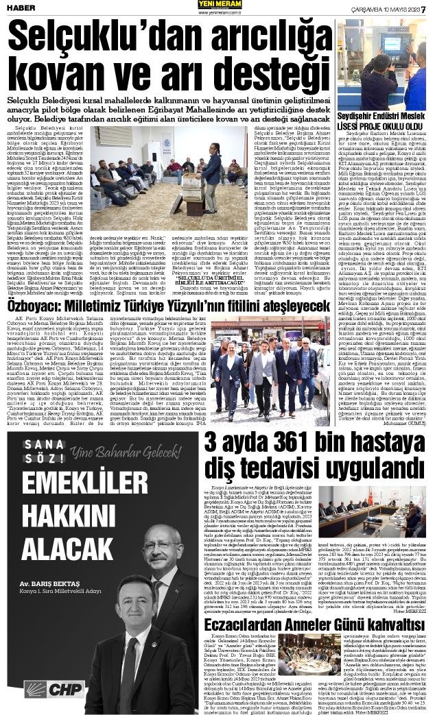 10 Mayıs 2023 Yeni Meram Gazetesi
