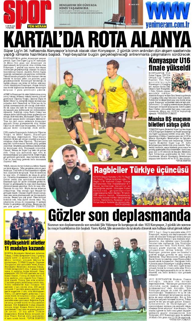 11 Mayıs 2023 Yeni Meram Gazetesi
