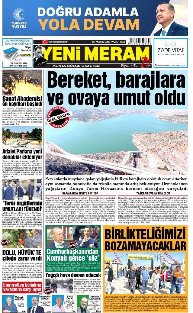 22 Mayıs 2023 Yeni Meram Gazetesi
