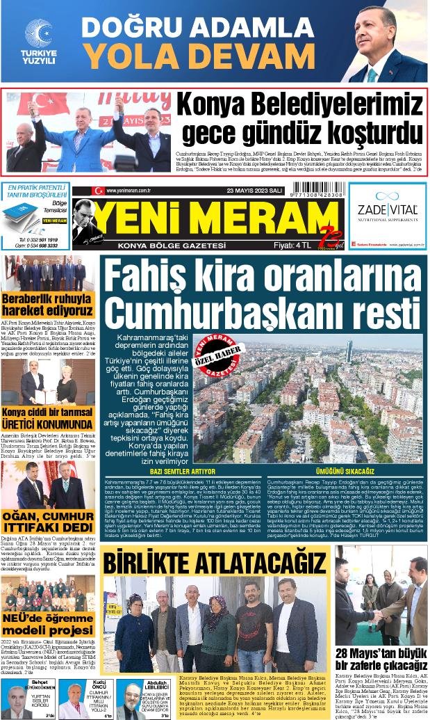 23 Mayıs 2023 Yeni Meram Gazetesi
