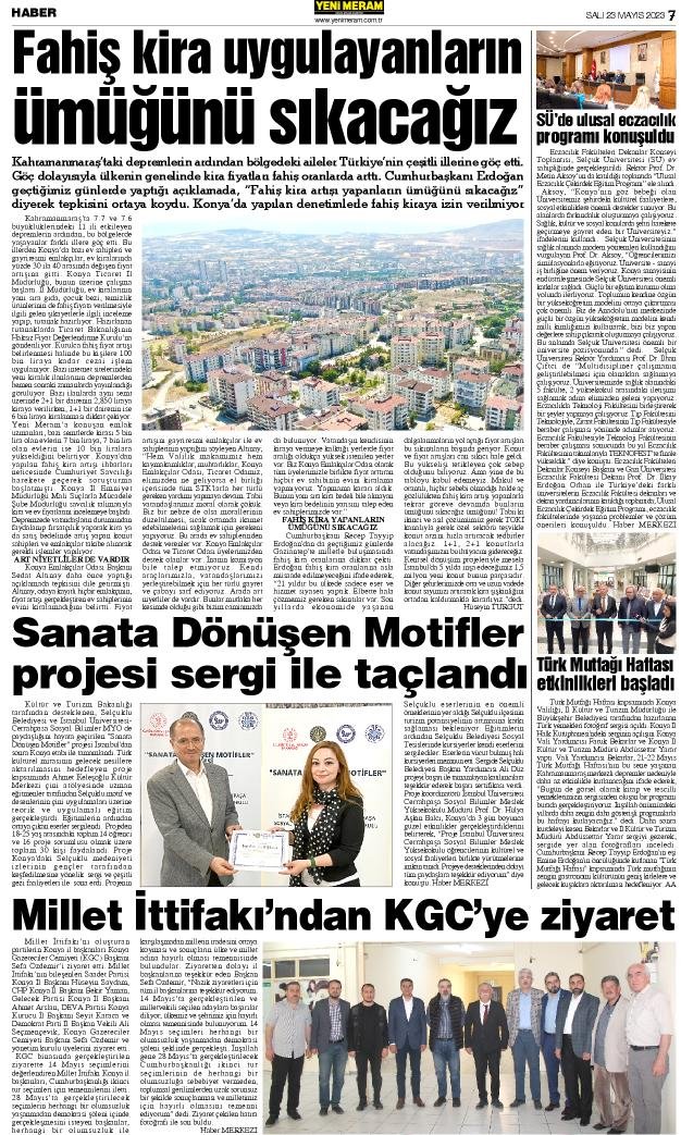 23 Mayıs 2023 Yeni Meram Gazetesi
