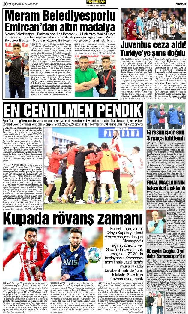 24 Mayıs 2023 Yeni Meram Gazetesi
