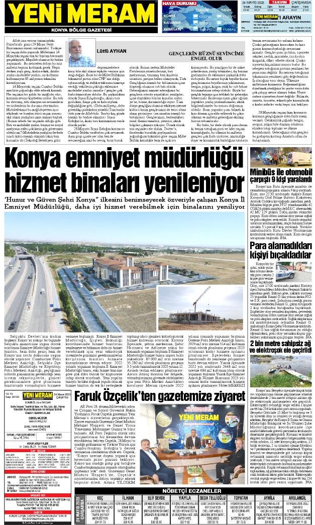 24 Mayıs 2023 Yeni Meram Gazetesi
