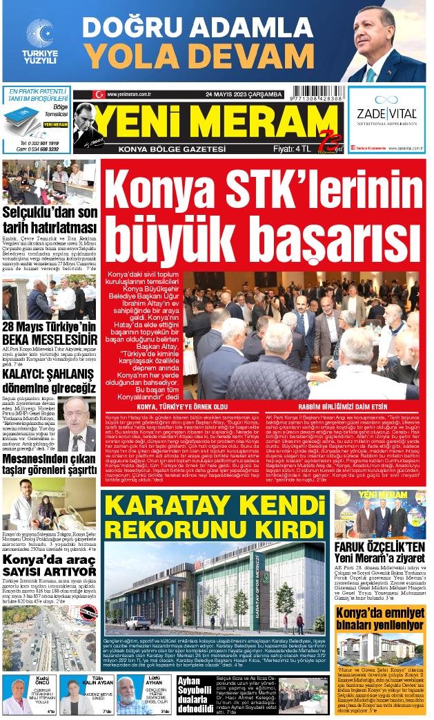 24 Mayıs 2023 Yeni Meram Gazetesi
