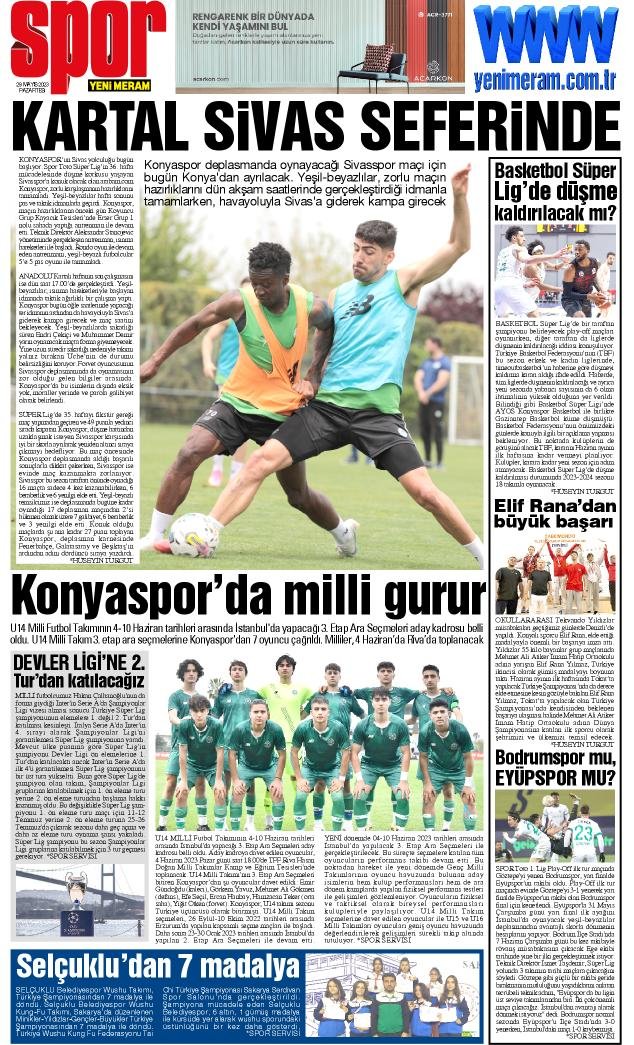 29 Mayıs 2023 Yeni Meram Gazetesi
