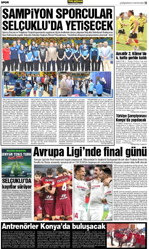 31 Mayıs 2023 Yeni Meram Gazetesi
