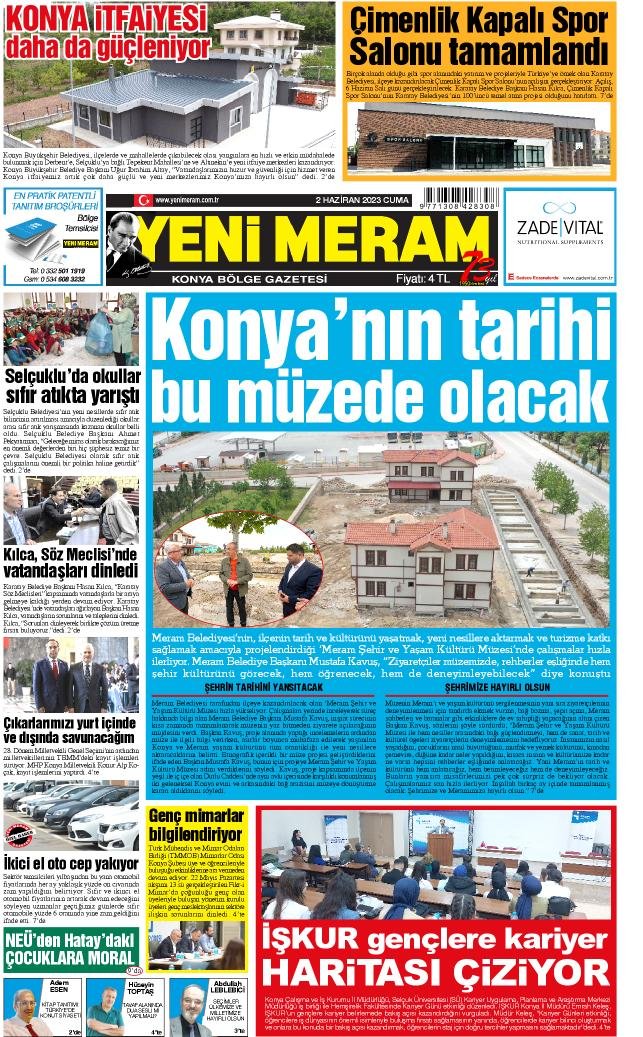 2 Haziran 2023 Yeni Meram Gazetesi
