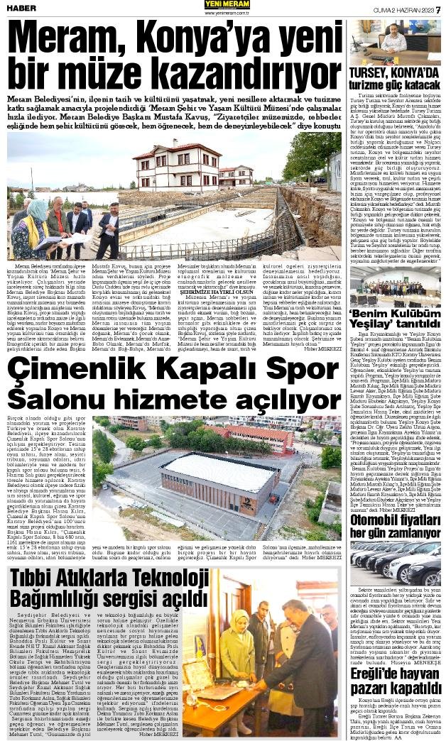 2 Haziran 2023 Yeni Meram Gazetesi
