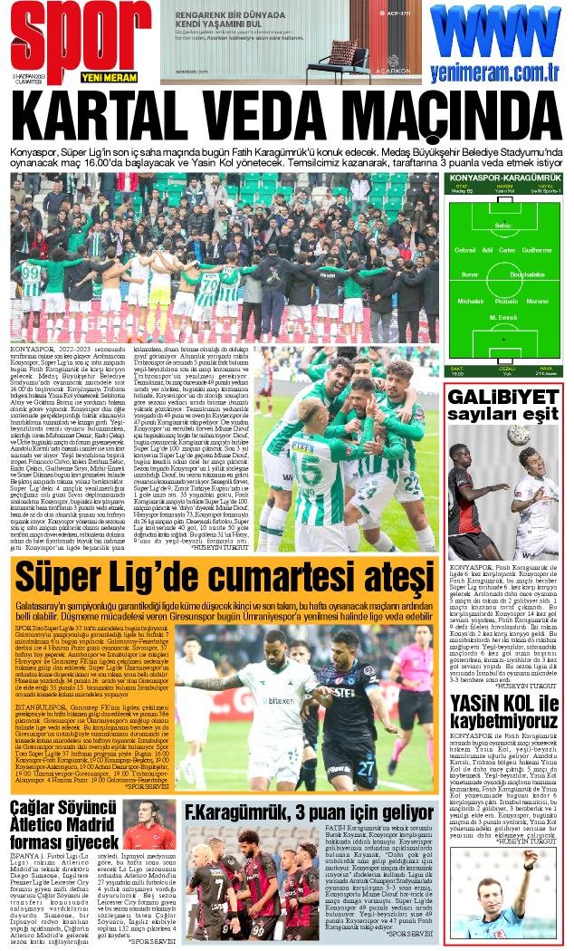 3 Haziran 2023 Yeni Meram Gazetesi