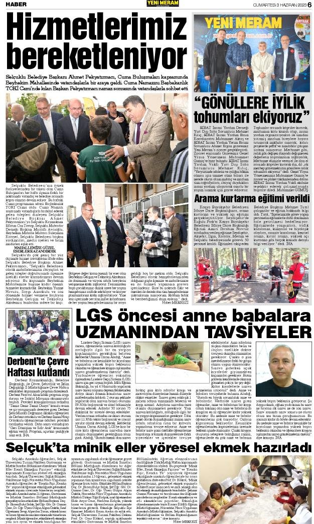 3 Haziran 2023 Yeni Meram Gazetesi