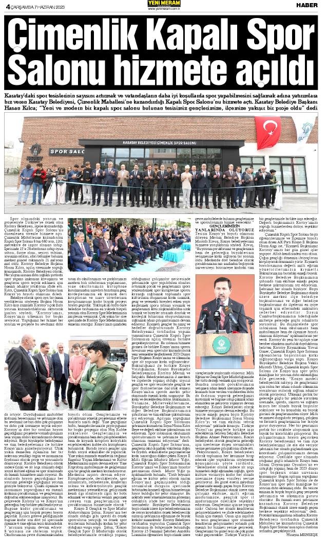 7 Haziran 2023 Yeni Meram Gazetesi
