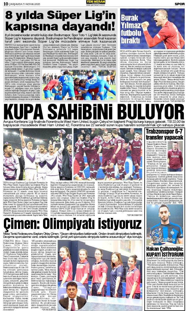 7 Haziran 2023 Yeni Meram Gazetesi
