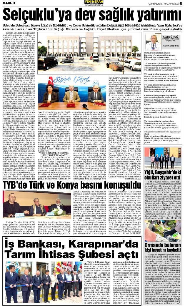 7 Haziran 2023 Yeni Meram Gazetesi
