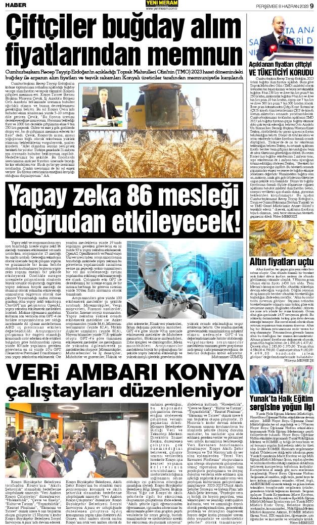 8 Haziran 2023 Yeni Meram Gazetesi
