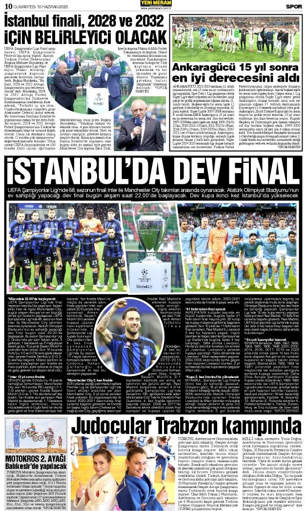 10 Haziran 2023 Yeni Meram Gazetesi