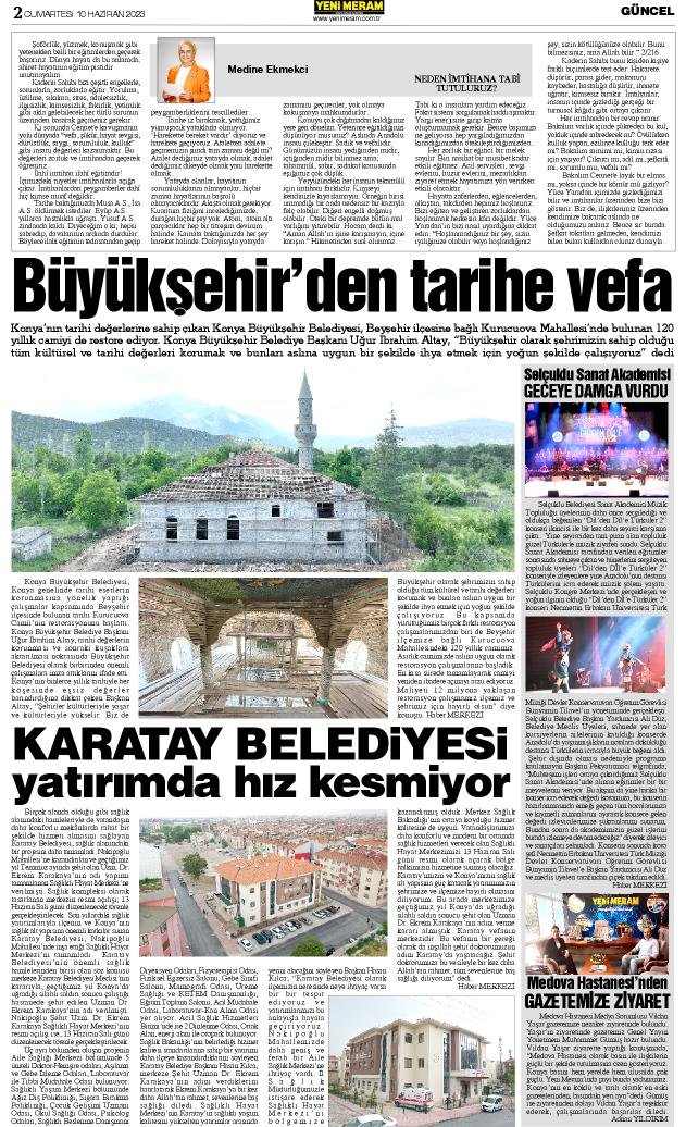 10 Haziran 2023 Yeni Meram Gazetesi