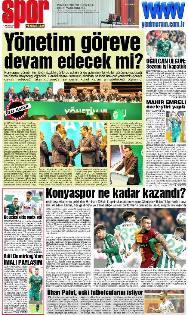 10 Haziran 2023 Yeni Meram Gazetesi