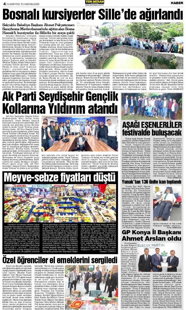 10 Haziran 2023 Yeni Meram Gazetesi