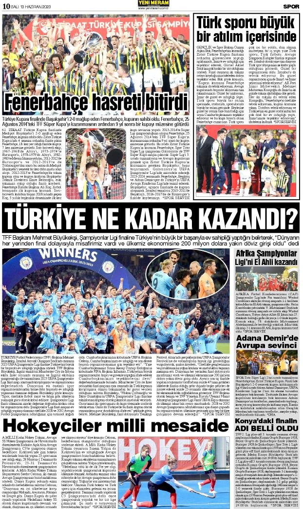 13 Haziran 2023 Yeni Meram Gazetesi
