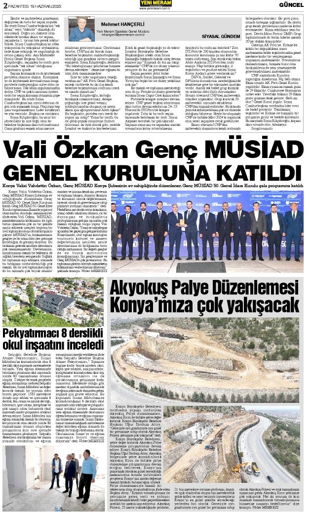 19 Haziran 2023 Yeni Meram Gazetesi
