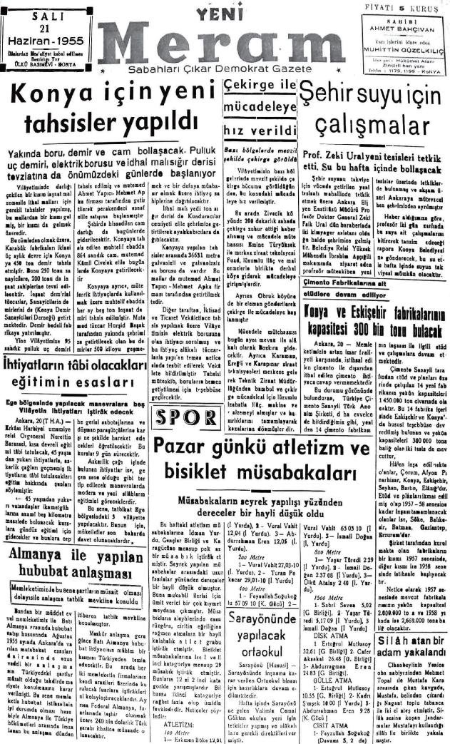 21 Haziran 2023 Yeni Meram Gazetesi