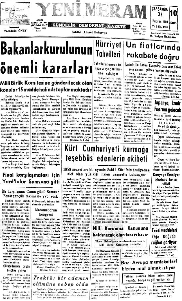 22 Haziran 2023 Yeni Meram Gazetesi
