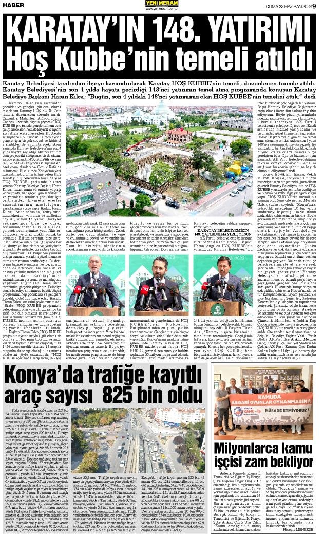 23 Haziran 2023 Yeni Meram Gazetesi