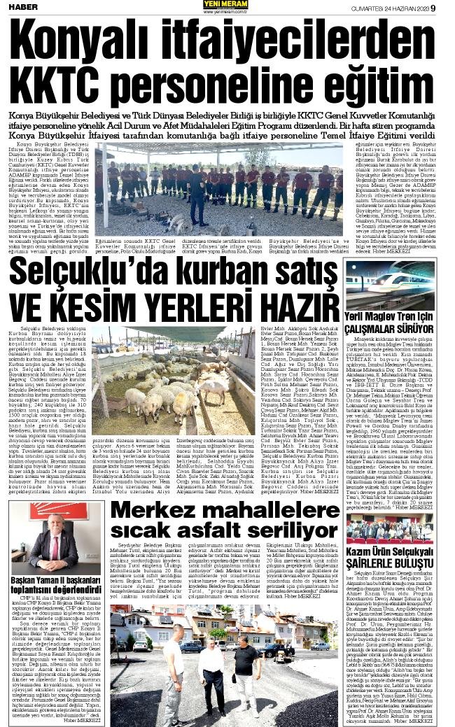 24 Haziran 2023 Yeni Meram Gazetesi