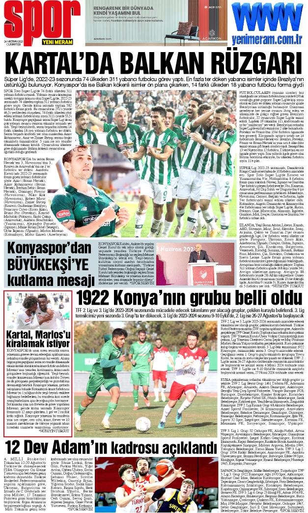 24 Haziran 2023 Yeni Meram Gazetesi