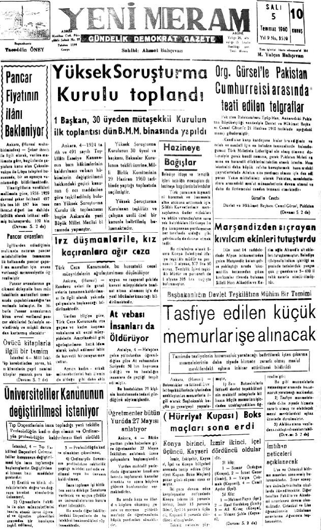 5 Temmuz 2023 Yeni Meram Gazetesi
