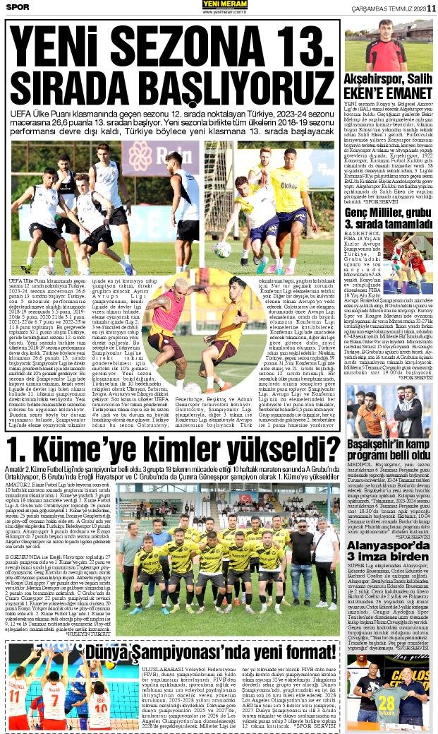 5 Temmuz 2023 Yeni Meram Gazetesi
