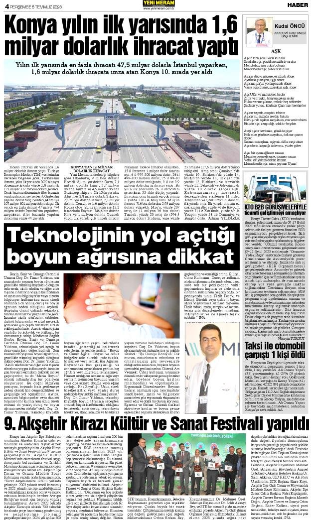 6 Temmuz 2023 Yeni Meram Gazetesi
