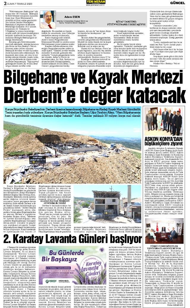 7 Temmuz 2023 Yeni Meram Gazetesi
