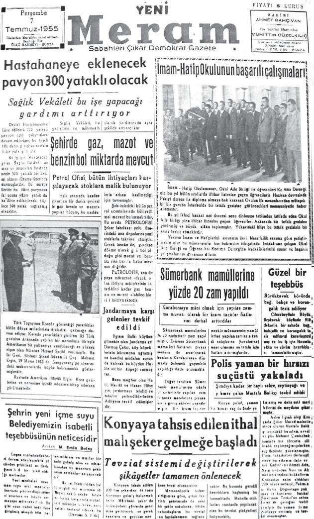 7 Temmuz 2023 Yeni Meram Gazetesi
