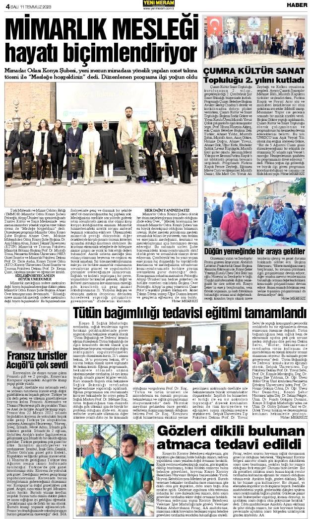 11 Temmuz 2023 Yeni Meram Gazetesi
