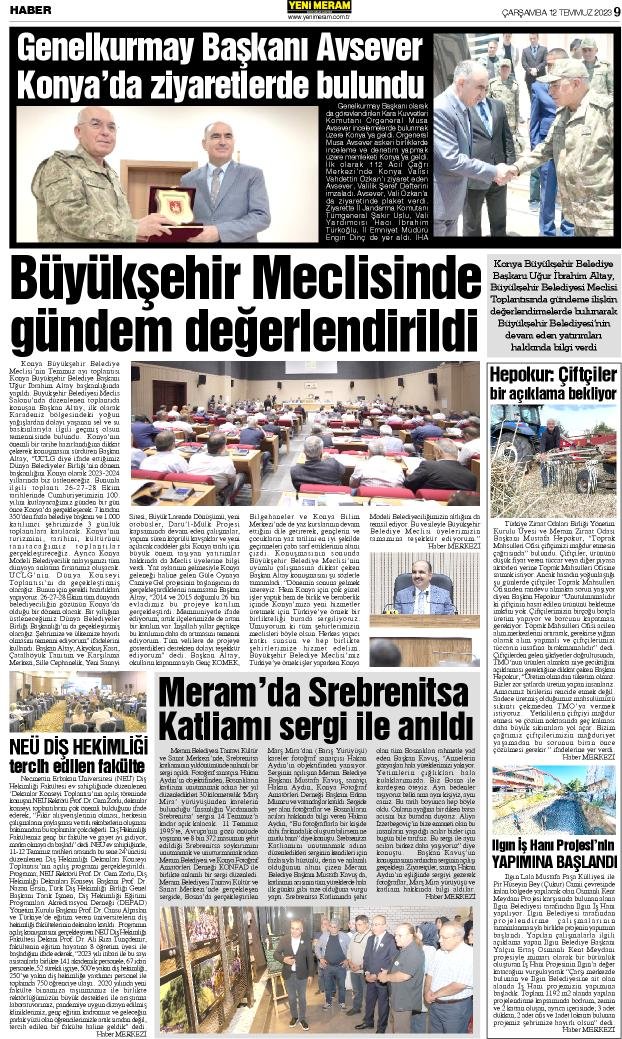 12Temmuz 2023 Yeni Meram Gazetesi