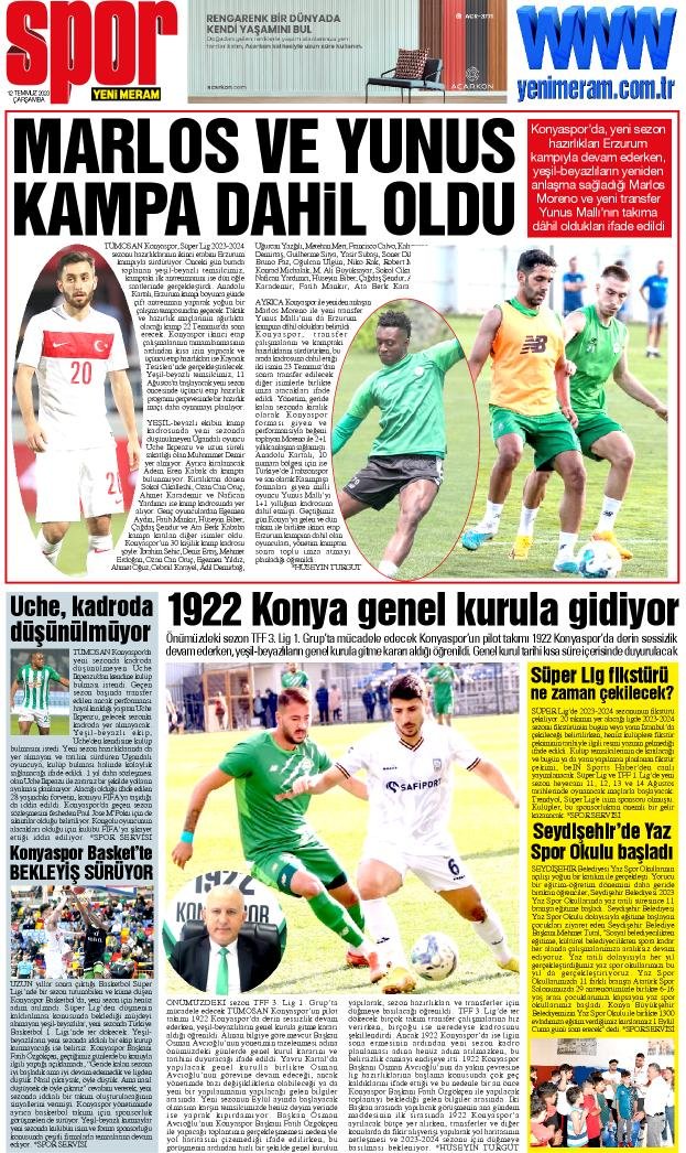 12Temmuz 2023 Yeni Meram Gazetesi