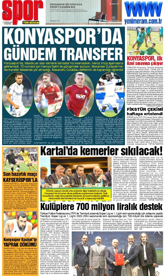 13 Temmuz 2023 Yeni Meram Gazetesi
