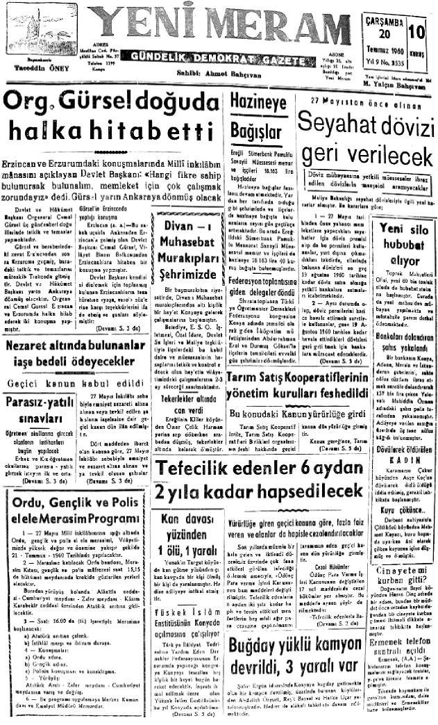 20 Temmuz 2023 Yeni Meram Gazetesi
