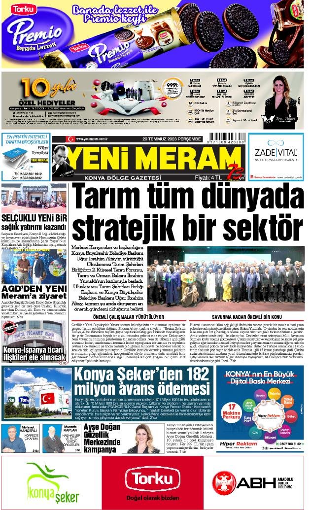 20 Temmuz 2023 Yeni Meram Gazetesi
