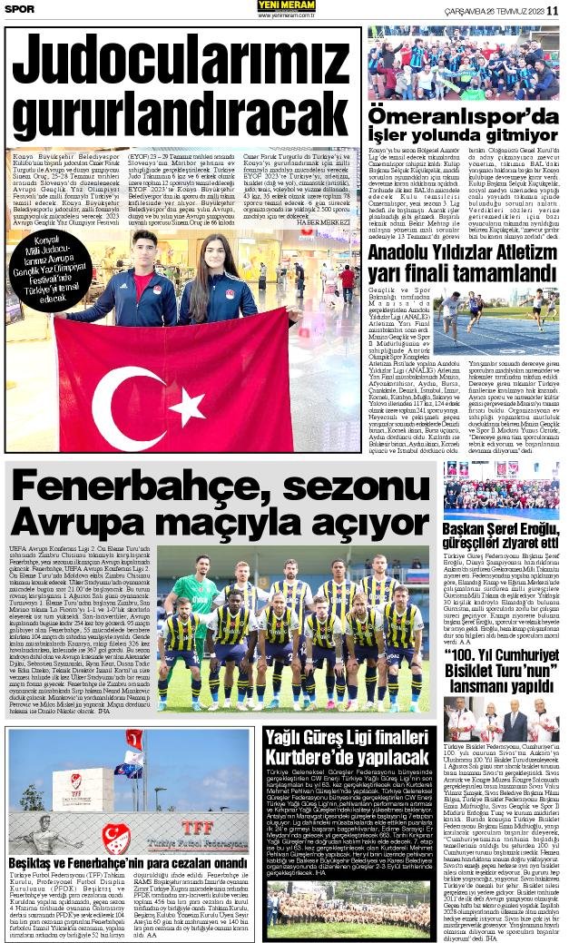 26 Temmuz 2023 Yeni Meram Gazetesi
