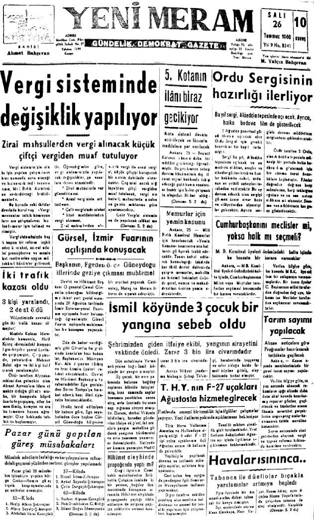 26 Temmuz 2023 Yeni Meram Gazetesi
