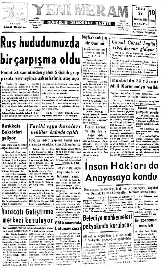 29 Temmuz 2023 Yeni Meram Gazetesi