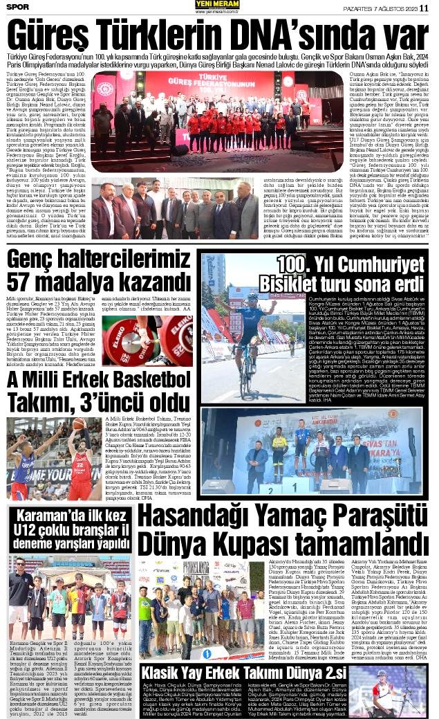 6 Ağustos 2023 Yeni Meram Gazetesi
