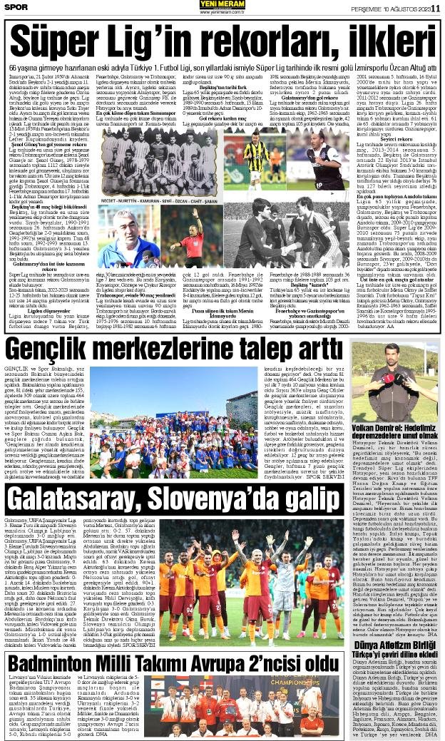 10 Ağustos 2023 Yeni Meram Gazetesi
