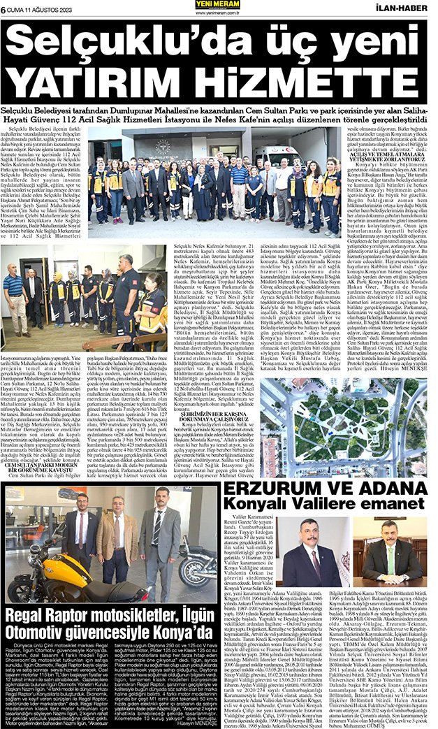 11 Ağustos 2023 Yeni Meram Gazetesi
