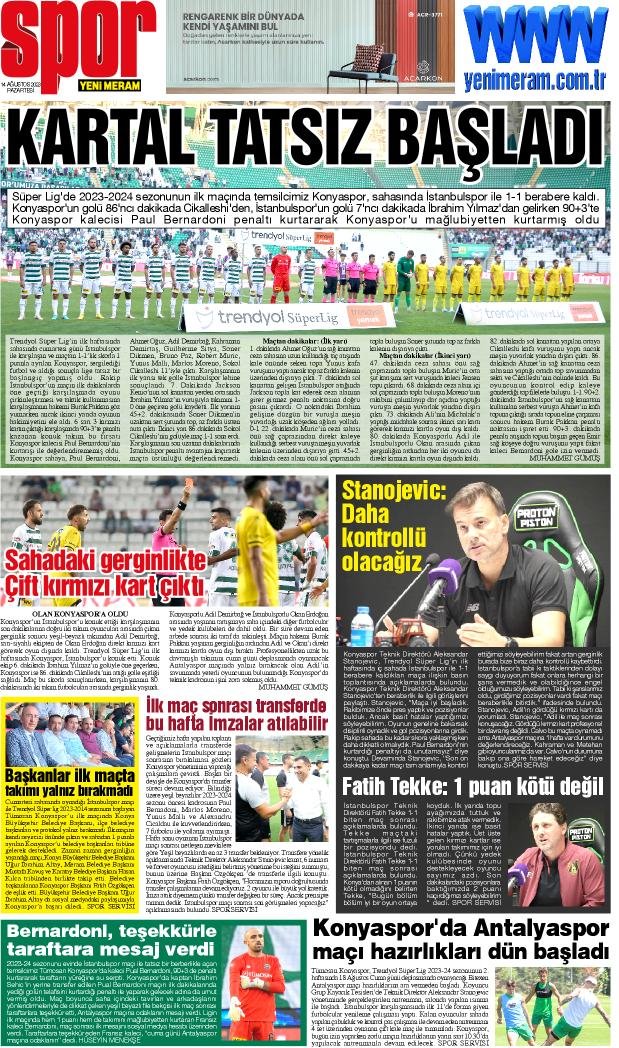 14 Ağustos 2023 Yeni Meram Gazetesi
